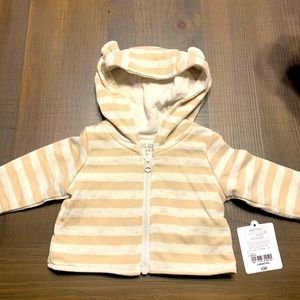 Baby zip up sweatshirt with ears on hood